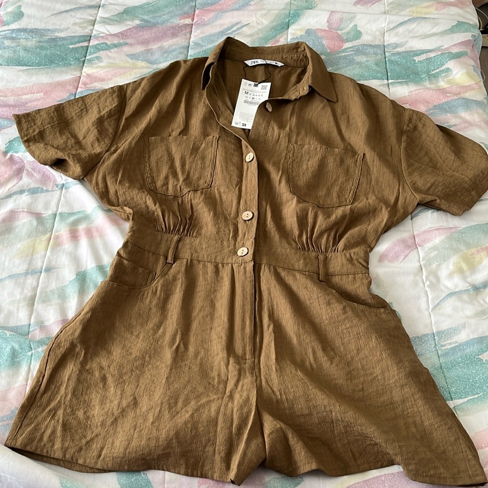 Brand new Zara Romper, size M, mustard colour